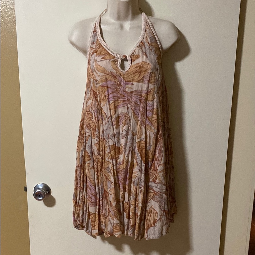 O'Neill Floral Maxi Dress - Cream and Brown